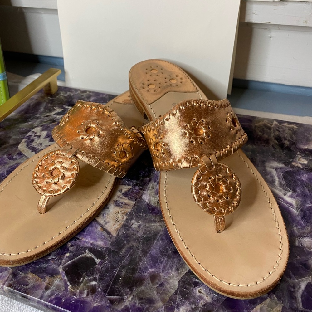 Jack Rogers Rose Gold / Copper Flat Sandals